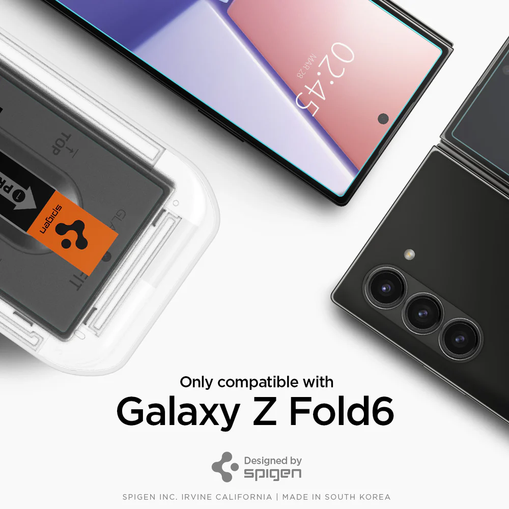 Spigen Samsung Galaxy Z Fold 6 EZ Fit GLAS.tR Slim 2PCS Glass Screen Protector - Clear - Image 2