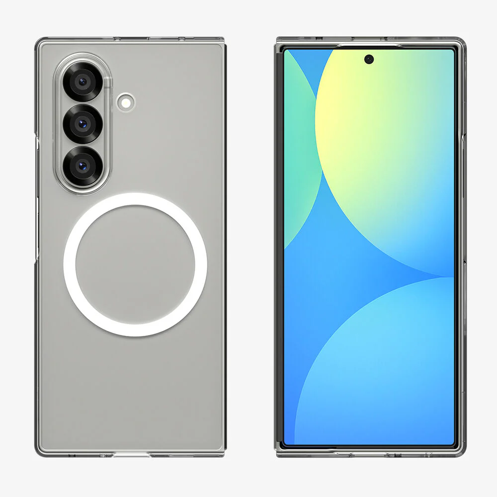 Spigen Samsung Galaxy Z Fold 7 Air Skin (MagFit) Case - Clear Case / White Ring - Image 4