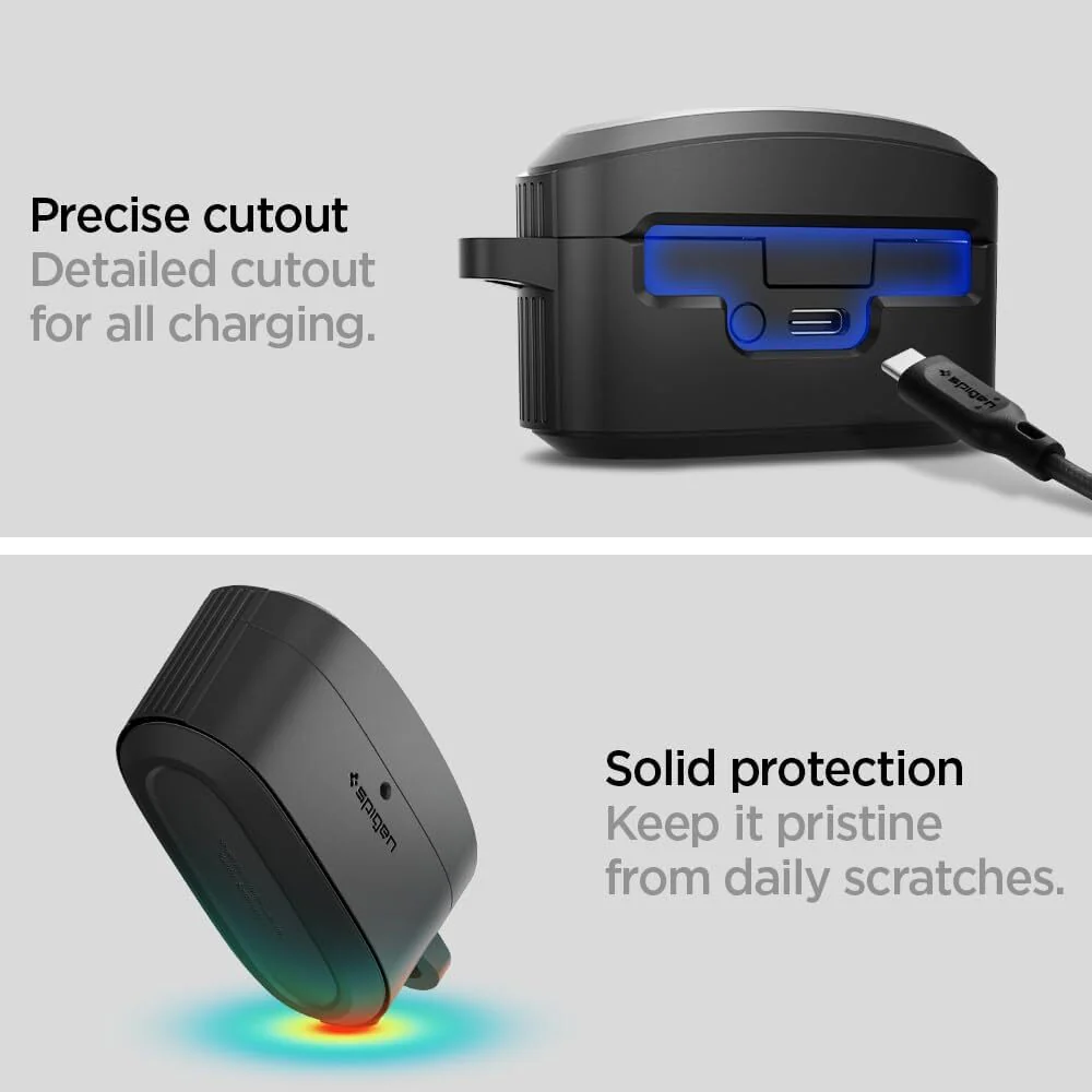 Spigen Sony Sony WF-1000XM5 Rugged Armor Headset and Earphone - Black - Image 6
