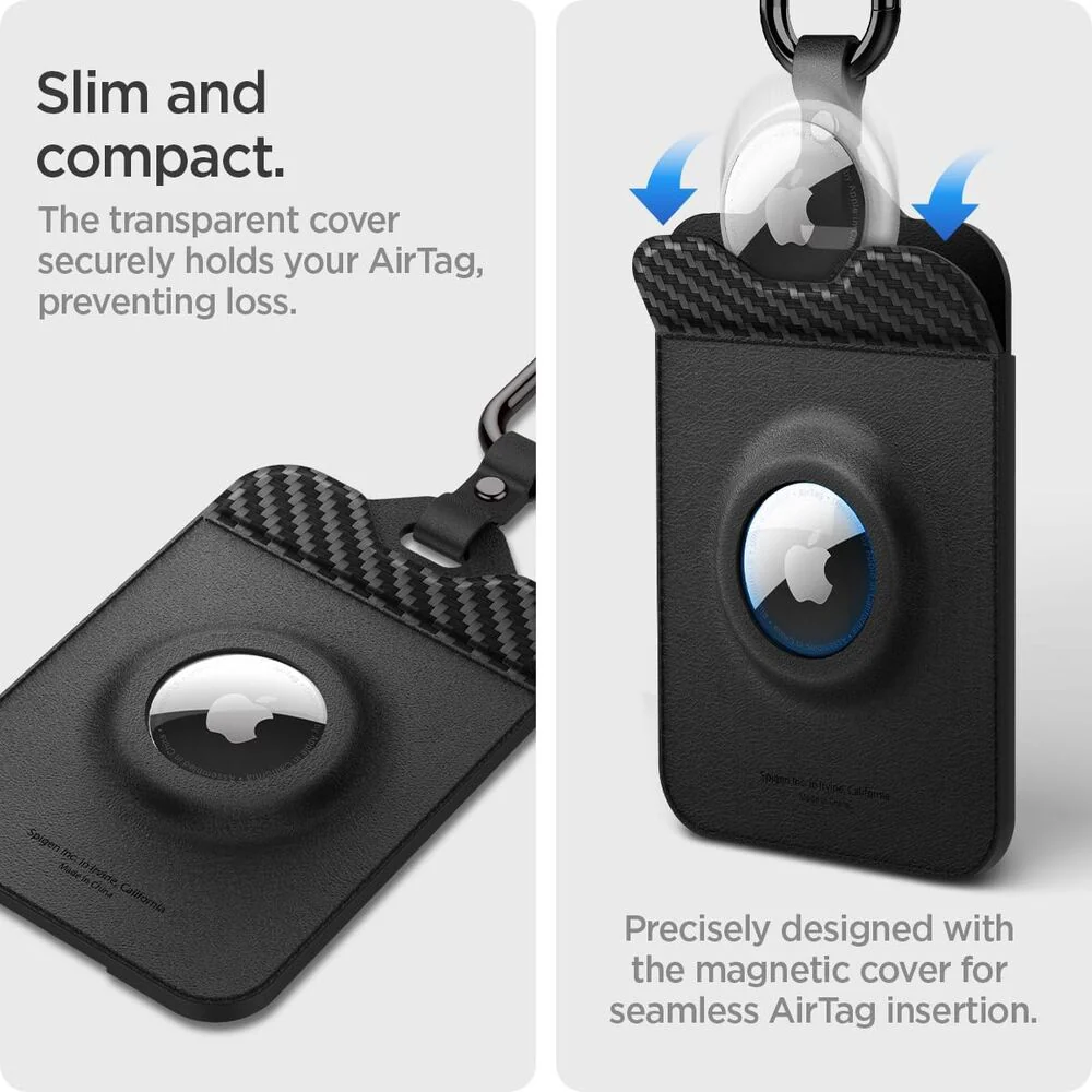 SPIGEN Tesla Key Card Case with AirTag Slot (Carbon Edition) - Image 4