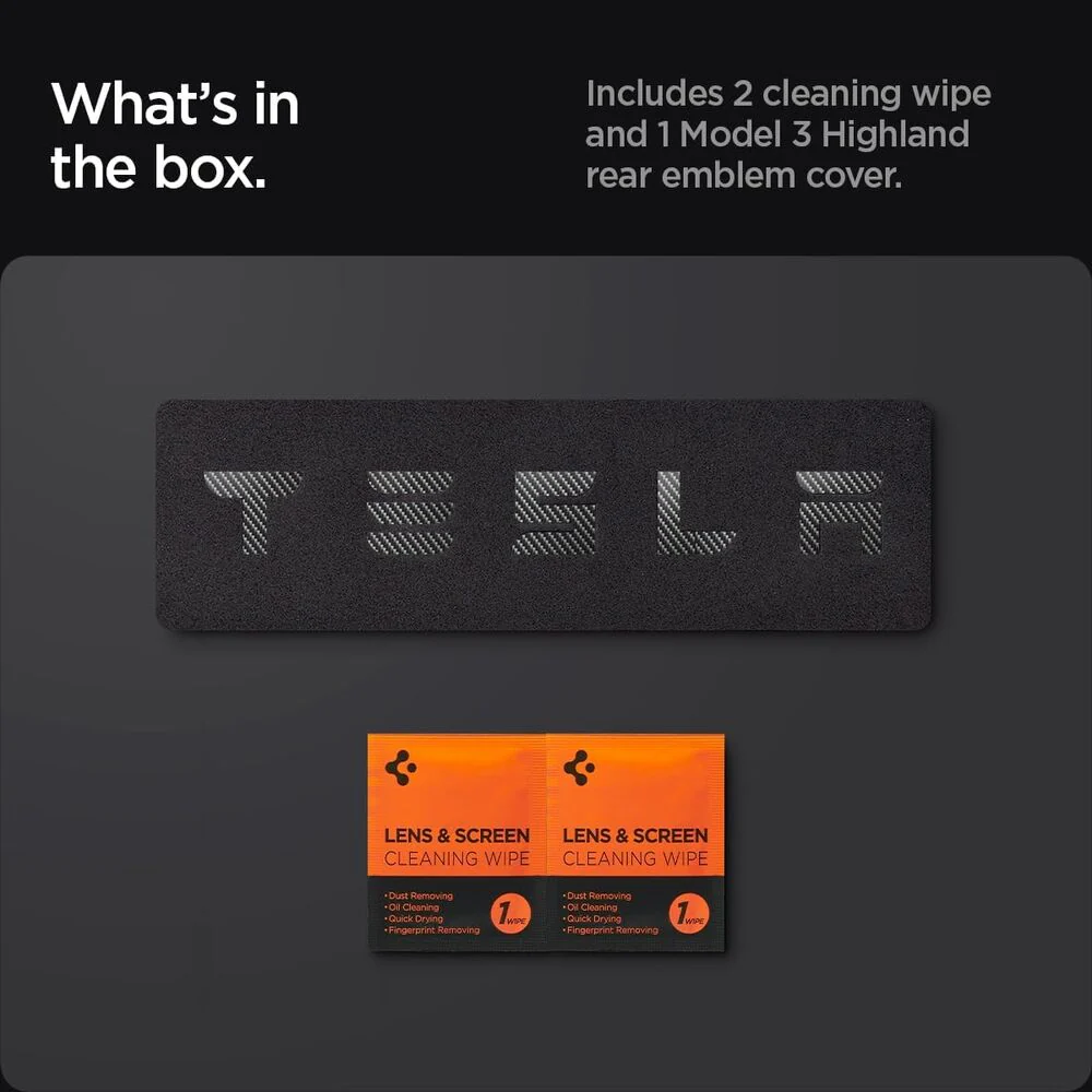 SPIGEN Tesla Model 3 Highland (2024-2026) TO322H Rear Emblem Logo Cover (Black) - Image 6