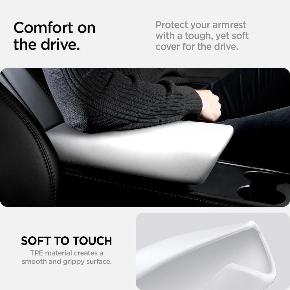 SPIGEN Tesla Model 3 Y (2017-2024) TO240 Console Armrest Cushion (White) - Image 9
