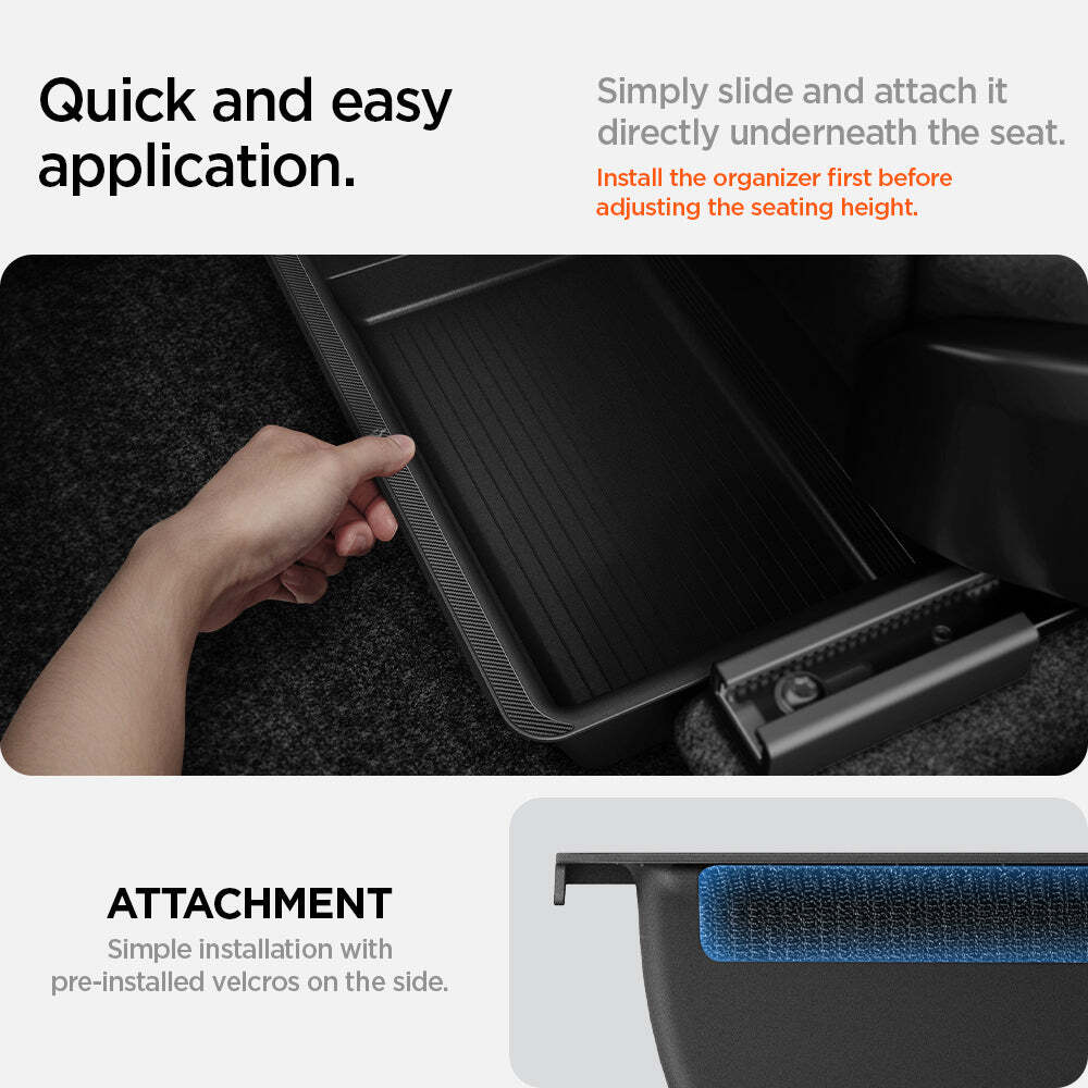SPIGEN Tesla Model Y (2020-2024) TO222 Under Seat Storage Box (Black) - Image 7