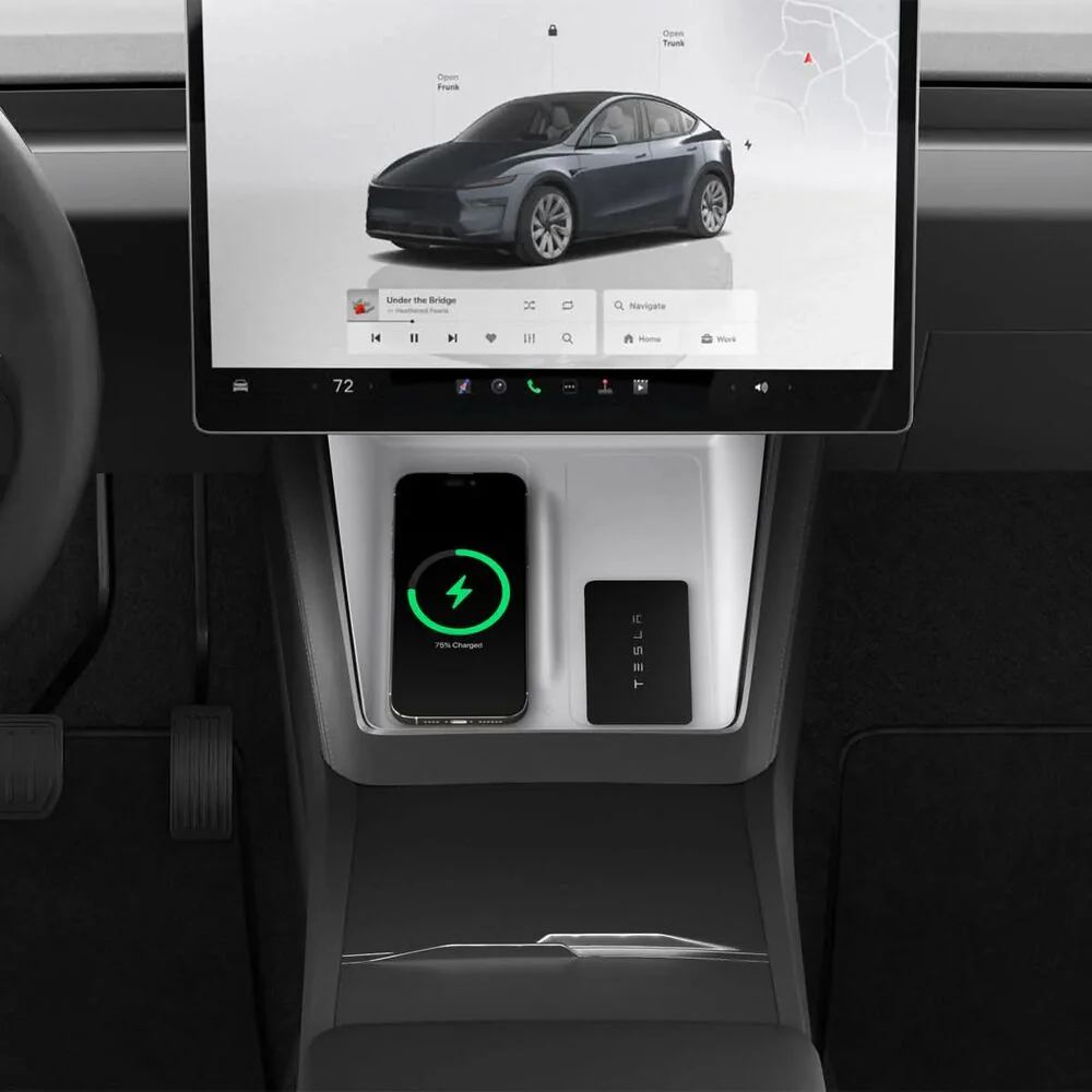 SPIGEN Tesla Model Y Juniper (2025-2026)  TO261JH Wireless Charging Pad Cover (White) - Image 4