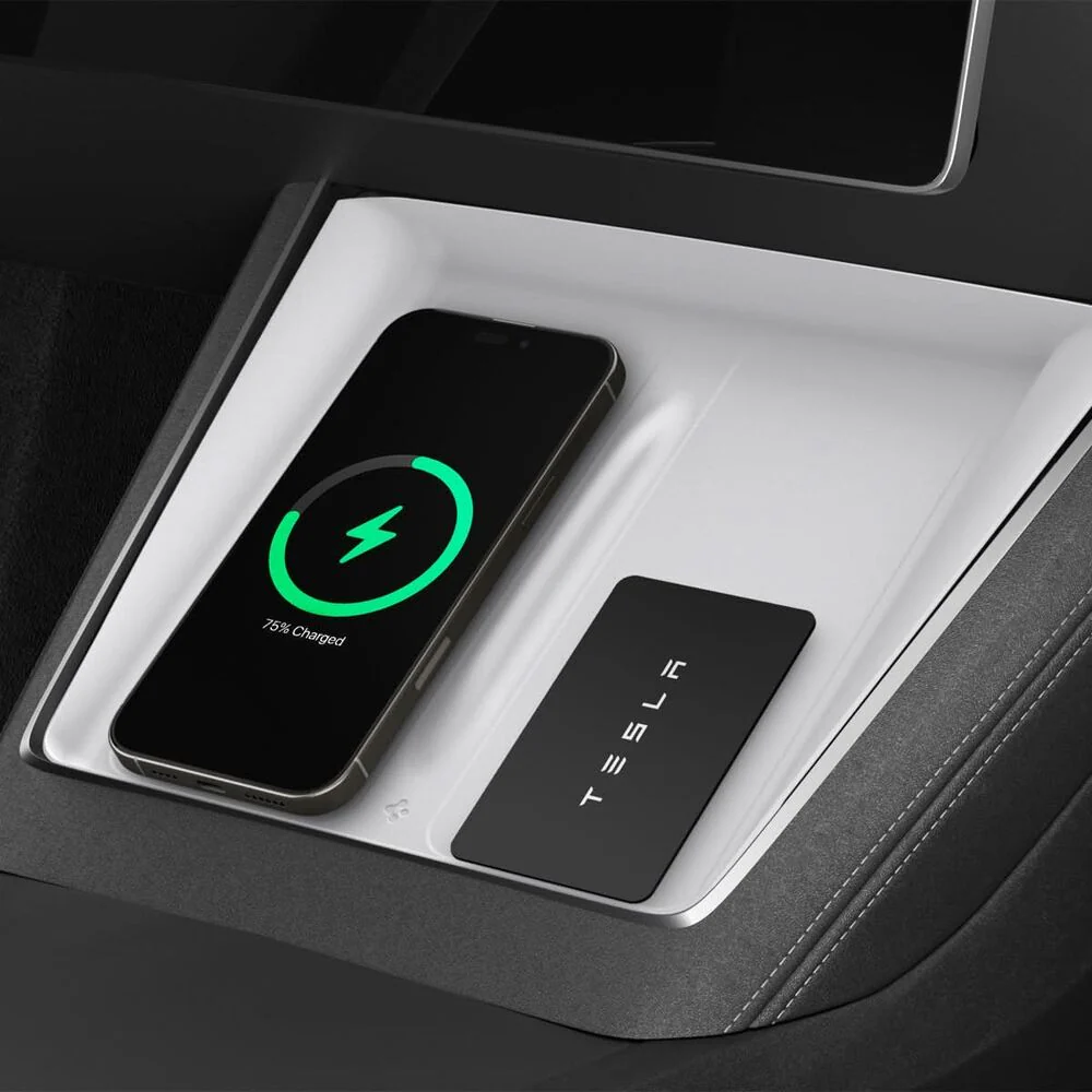 SPIGEN Tesla Model Y Juniper (2025-2026)  TO261JH Wireless Charging Pad Cover (White) - Image 8