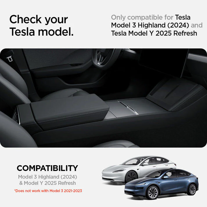 SPIGEN Tesla Model Y Juniper (2025-2026) Y L TO220SH Sliding Center Console Tray (Carbon Edition) - Image 2