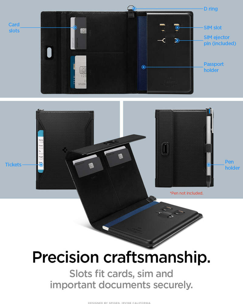 Spigen Universal Lifestyle and Travel Passport Holder Lifestyle and Travel - Black - Image 2