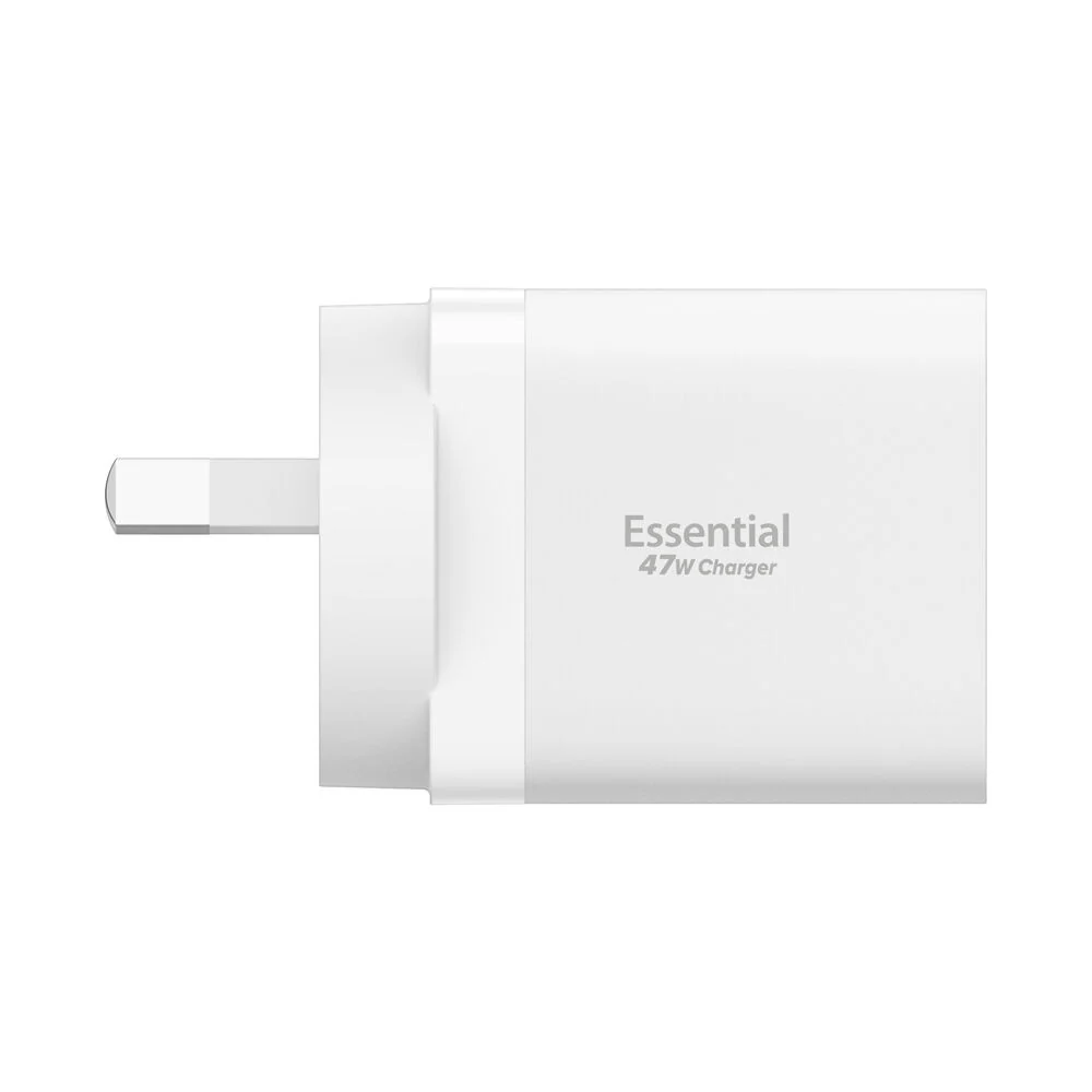 Spigen Universal Power Accessories Essential USB-C 47W EE472OC 2 Ports Wall Charger USB Charger - White - Image 3