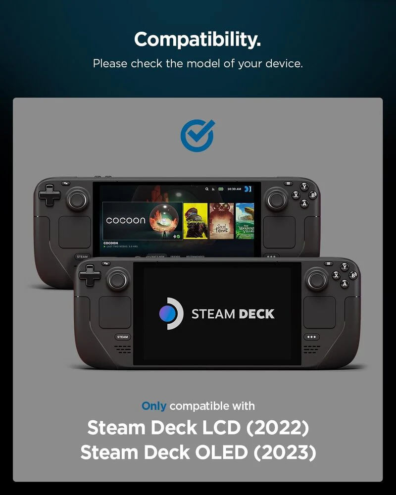 Spigen Valve Steam Deck OLED 2023 / LCD 2022 EZ Fit GLAS.tR Slim 1PC Video Game Accessories - Clear - Image 2