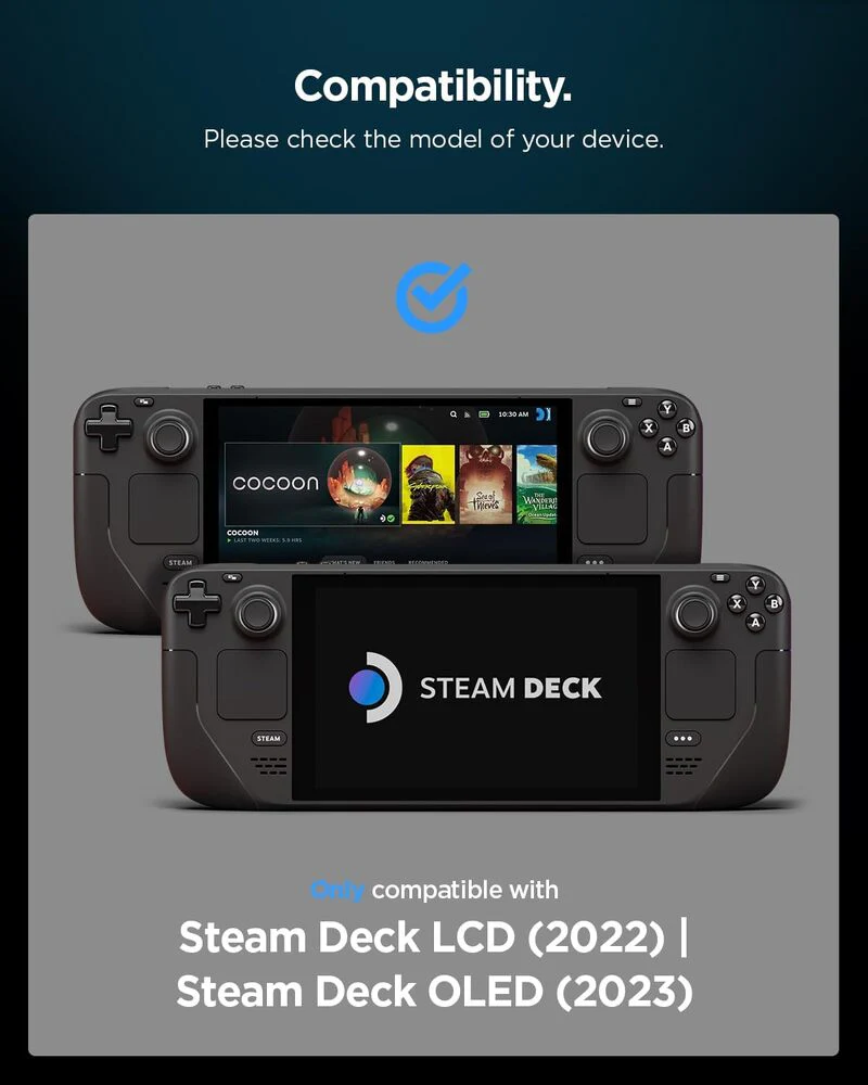 Spigen Valve Steam Deck OLED 2023 / LCD 2022  Rugged Armor Video Game Accessories - Black - Image 2
