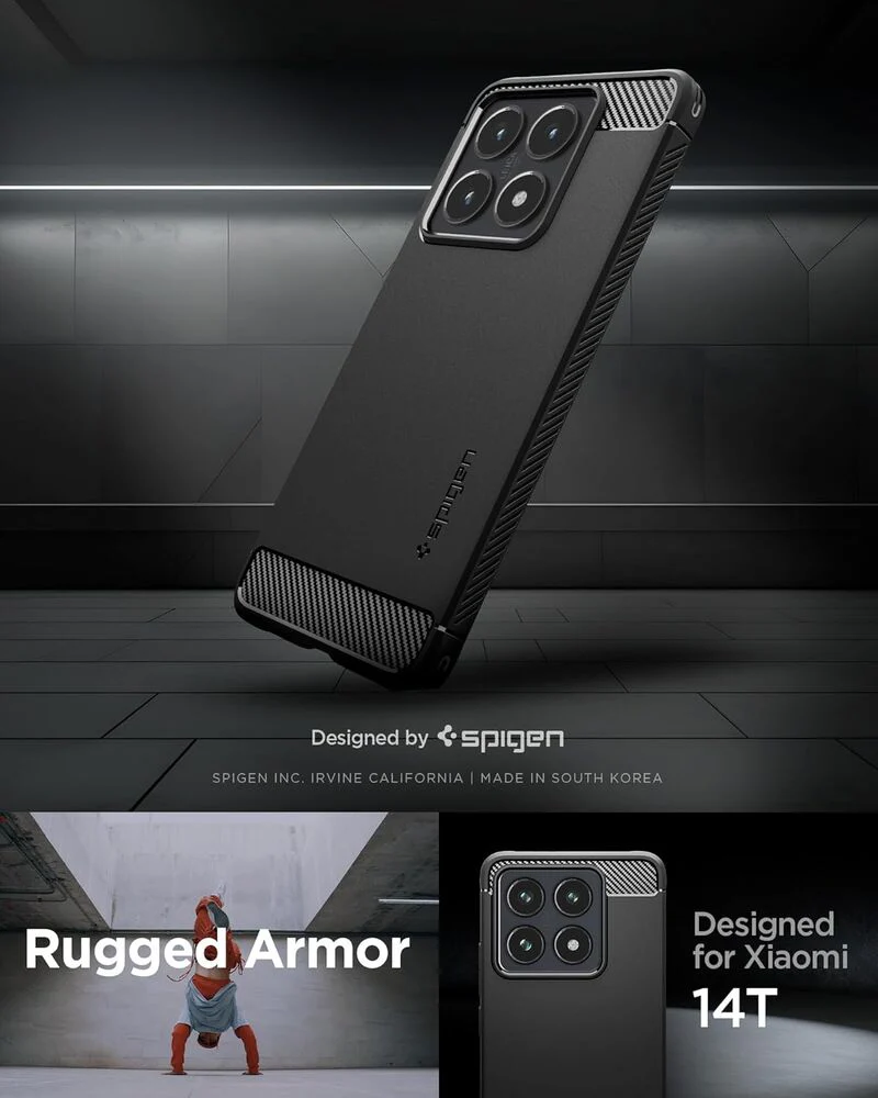 Spigen Xiaomi 14T Rugged Armor Case (Black) - Image 2