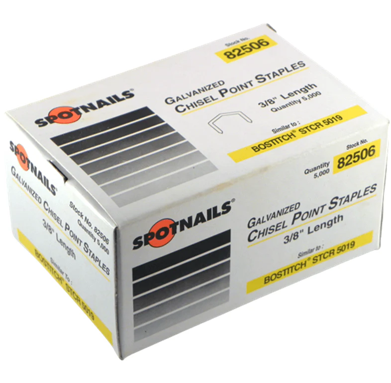 Spotnails Galvanized Chisel B8 Staples 3/8" 10mm Leg Box 5,000 STCR5019 - Image 2