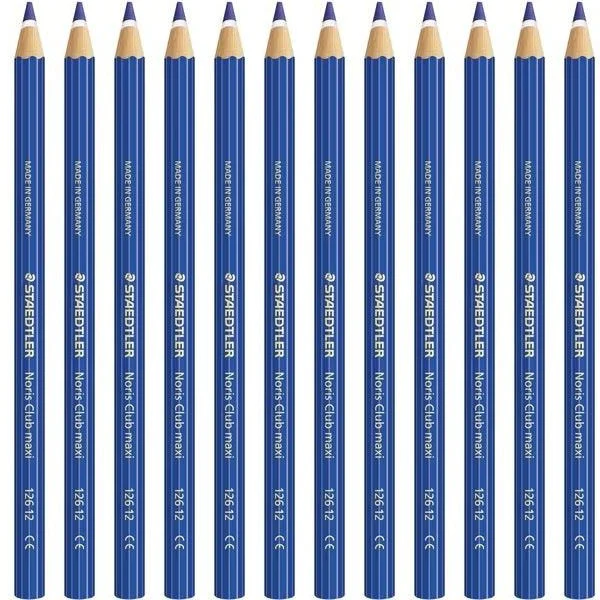 Staedtler Noris Club Maxi Learner Coloured Pencils Pack 12 (Blue) - Image 3