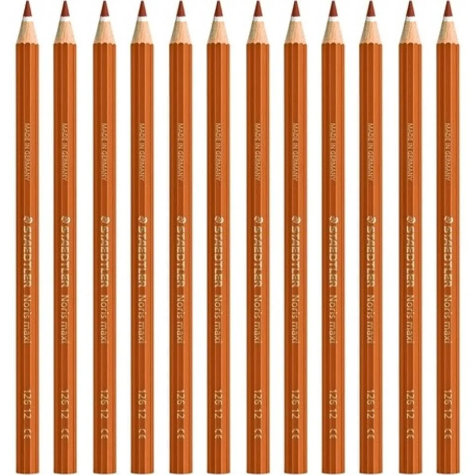Staedtler Noris Club Maxi Learner Coloured Pencils Pack 12 (Brown) - Image 3