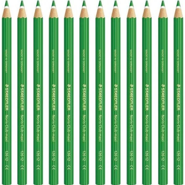 Staedtler Noris Club Maxi Learner Coloured Pencils Pack 12 (Green) - Image 3