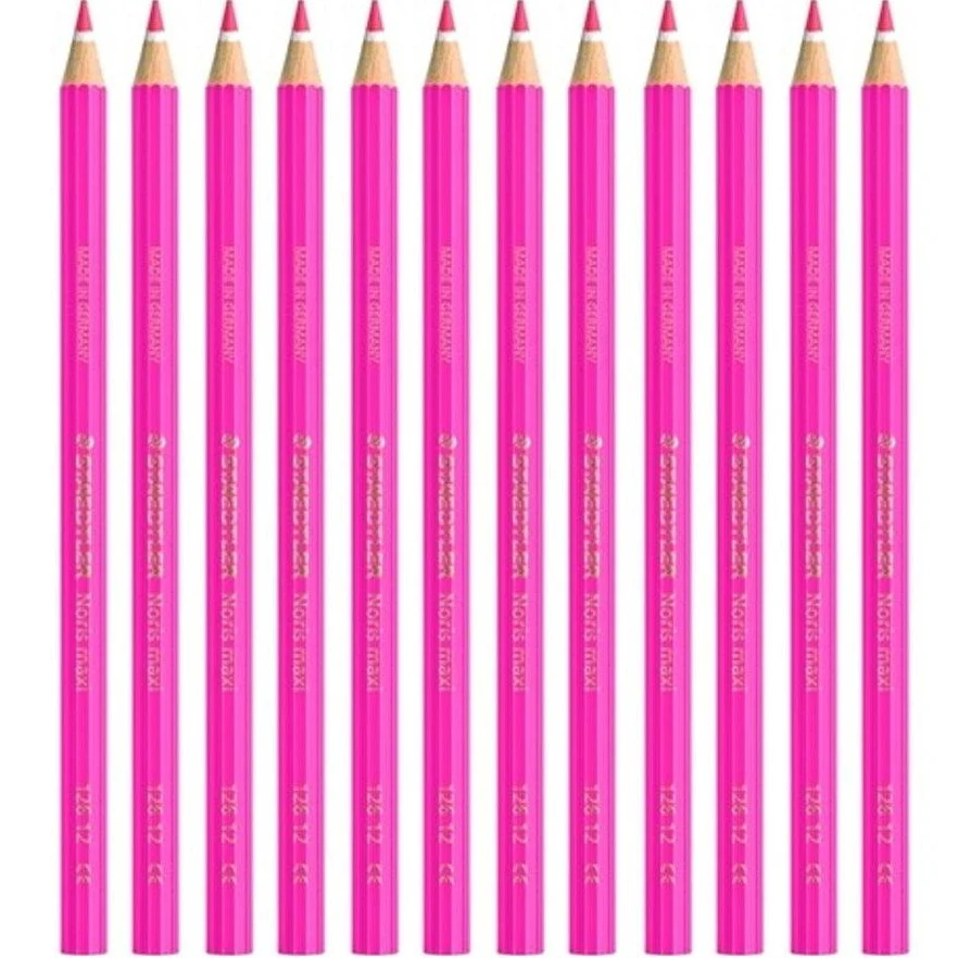 Staedtler Noris Club Maxi Learner Coloured Pencils Pack 12 (Pink) - Image 3