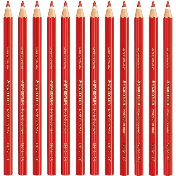 Staedtler Noris Club Maxi Learner Coloured Pencils Pack 12 (Red) - Image 3