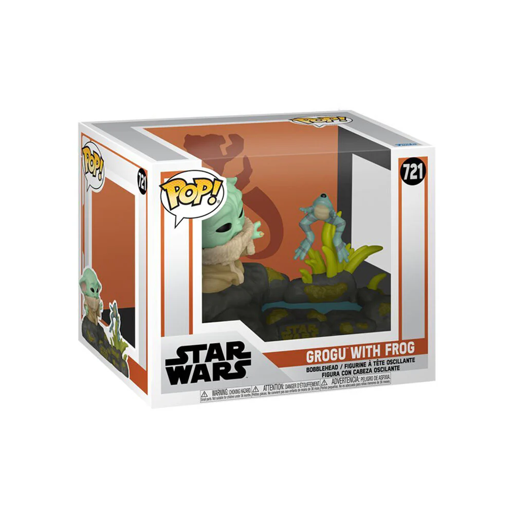 Star Wars Din Grogu with Frog Deluxe Vinyl Pop! Action Statue/Figure Toy - Image 2