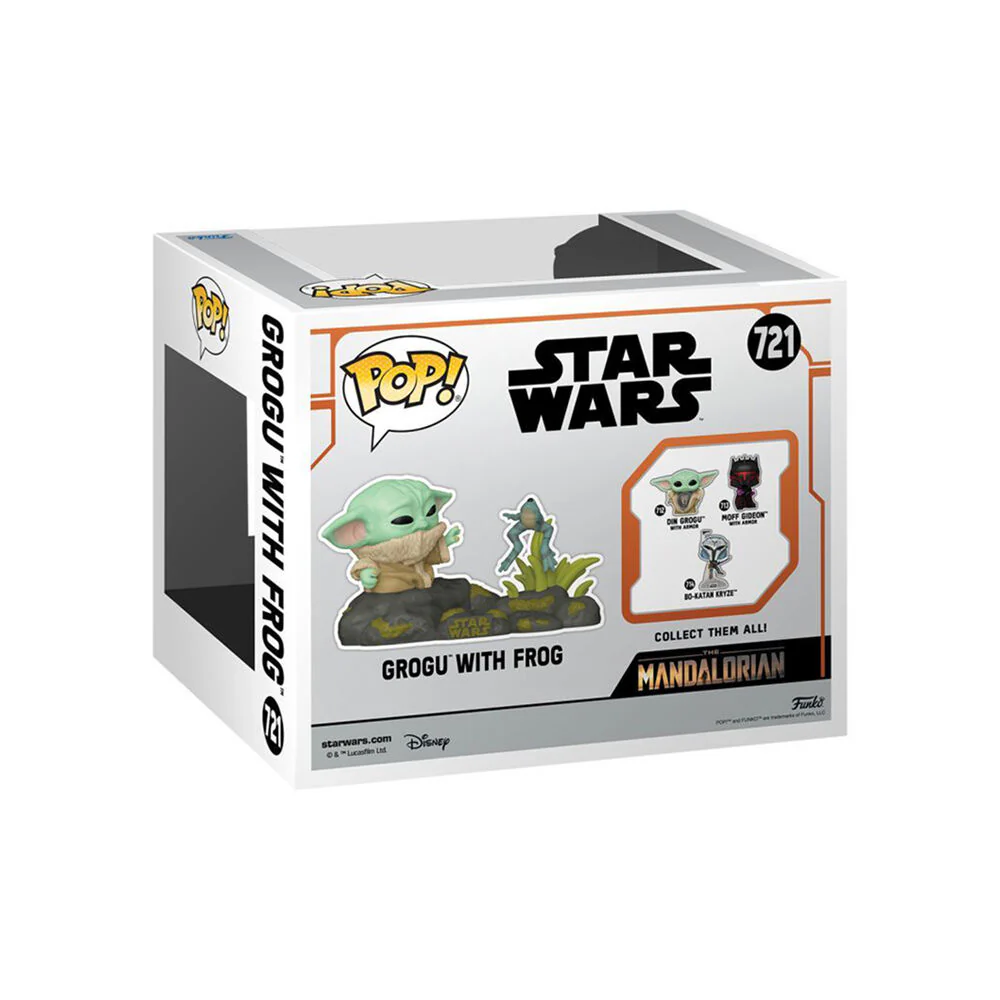 Star Wars Din Grogu with Frog Deluxe Vinyl Pop! Action Statue/Figure Toy - Image 3