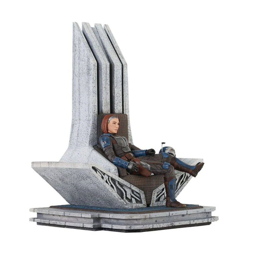 Star Wars Mandalorian Bo-Katan on Throne Statue Toy - Image 2