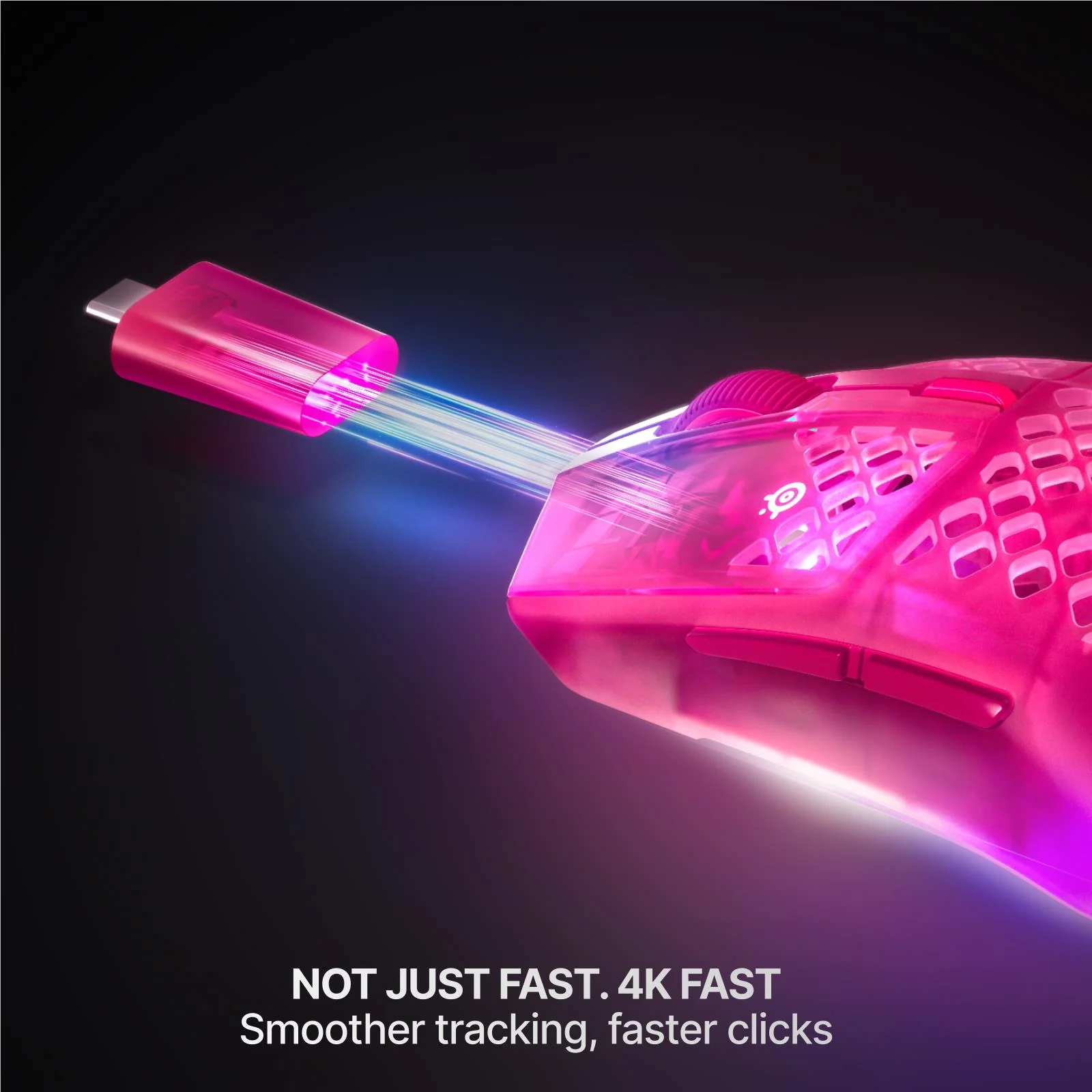SteelSeries Aerox 3 Gen 2 Wireless Gaming Mouse Magenta Haze - Image 3