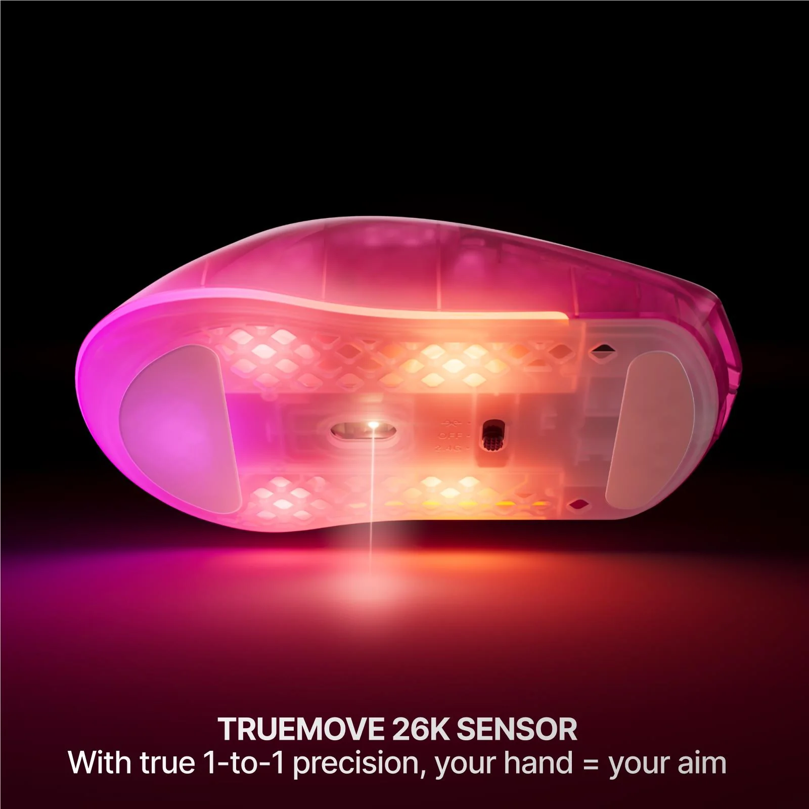 SteelSeries Aerox 3 Gen 2 Wireless Gaming Mouse Magenta Haze - Image 5