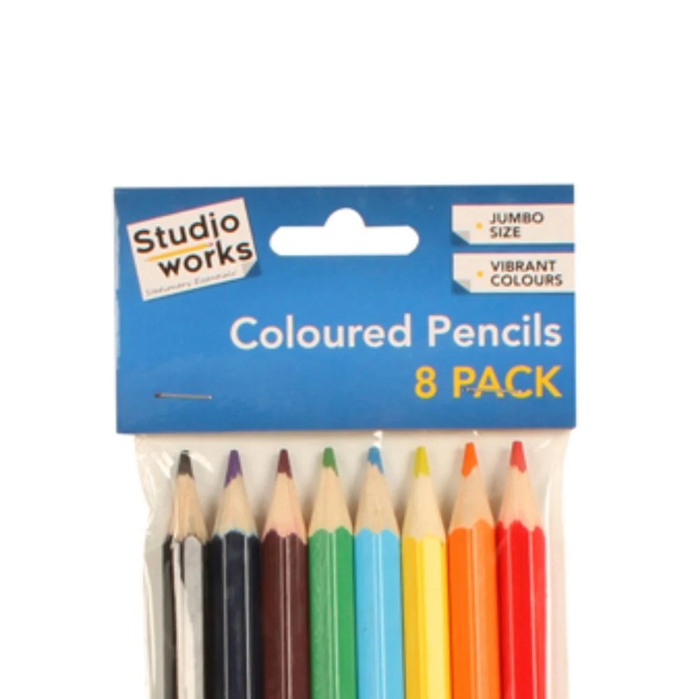 Studio Works Jumbo Colouring Pencils Creative Toolkit [8-Pieces] - Image 2