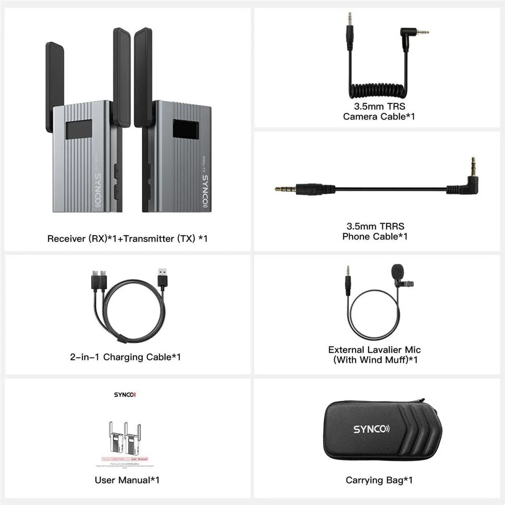 Synco UHF Wireless Lavalier Microphone System RX/TX Kit [2-Pieces] - Image 9
