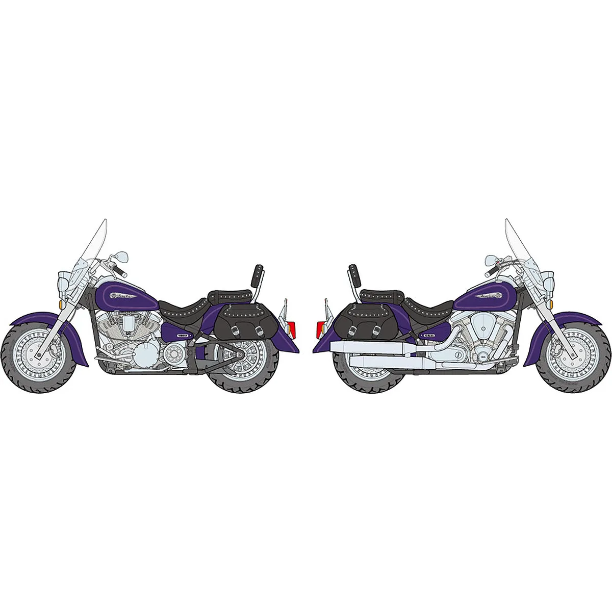 Tamiya 1/12 Yamaha XV1600 Road Star Customer Motorcycle Scaled Plastic Model Kit - Image 9