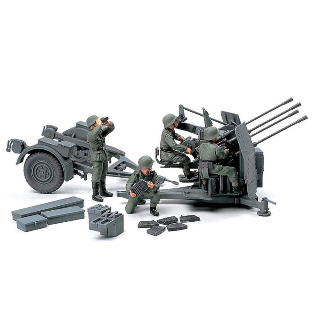 Tamiya 1/48 German 20mm Flakvierling 38 with Trailer Scaled Plastic Model Kit - Image 2