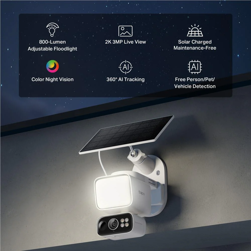 Tapo 2K Solar-Powered Floodlight Pan/Tilt Security Camera Kit - Image 4
