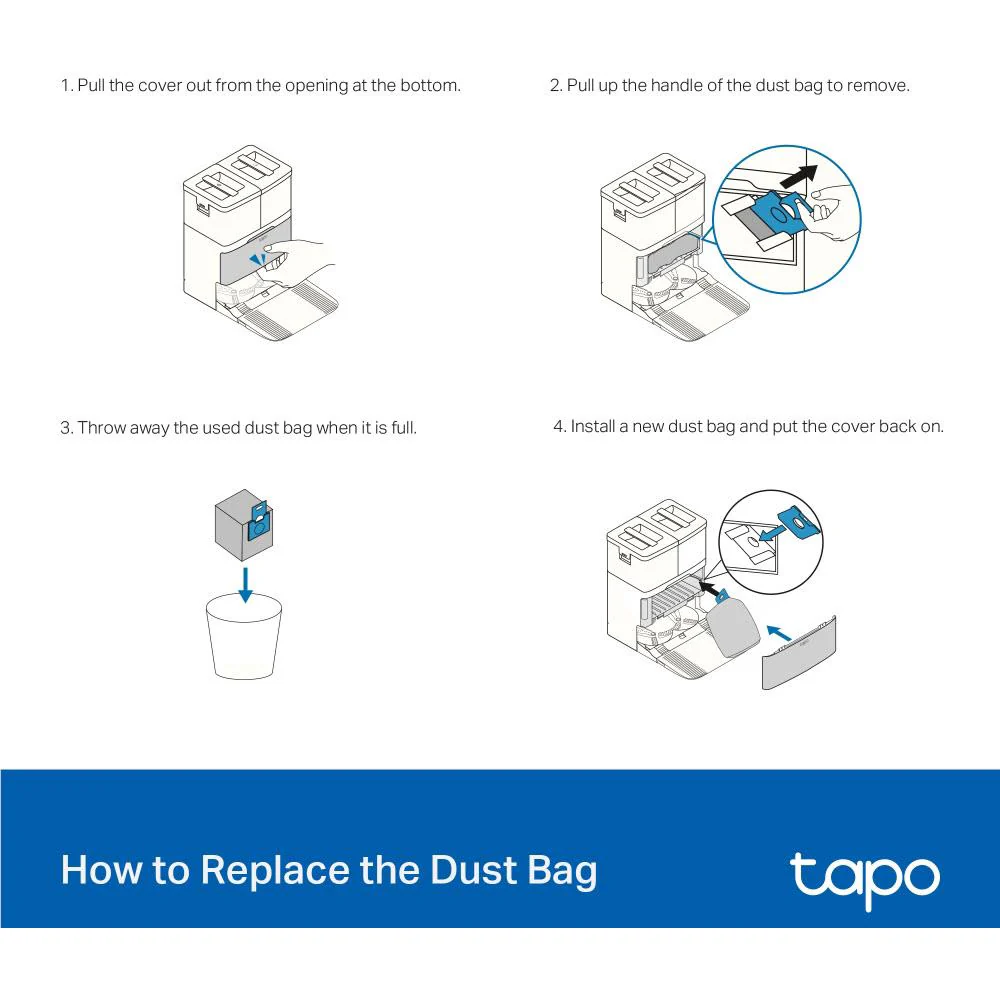 Tapo Robot Vacuum Disposable Dust Bag (5 Pcs) [Suits RV50 series] - Image 2