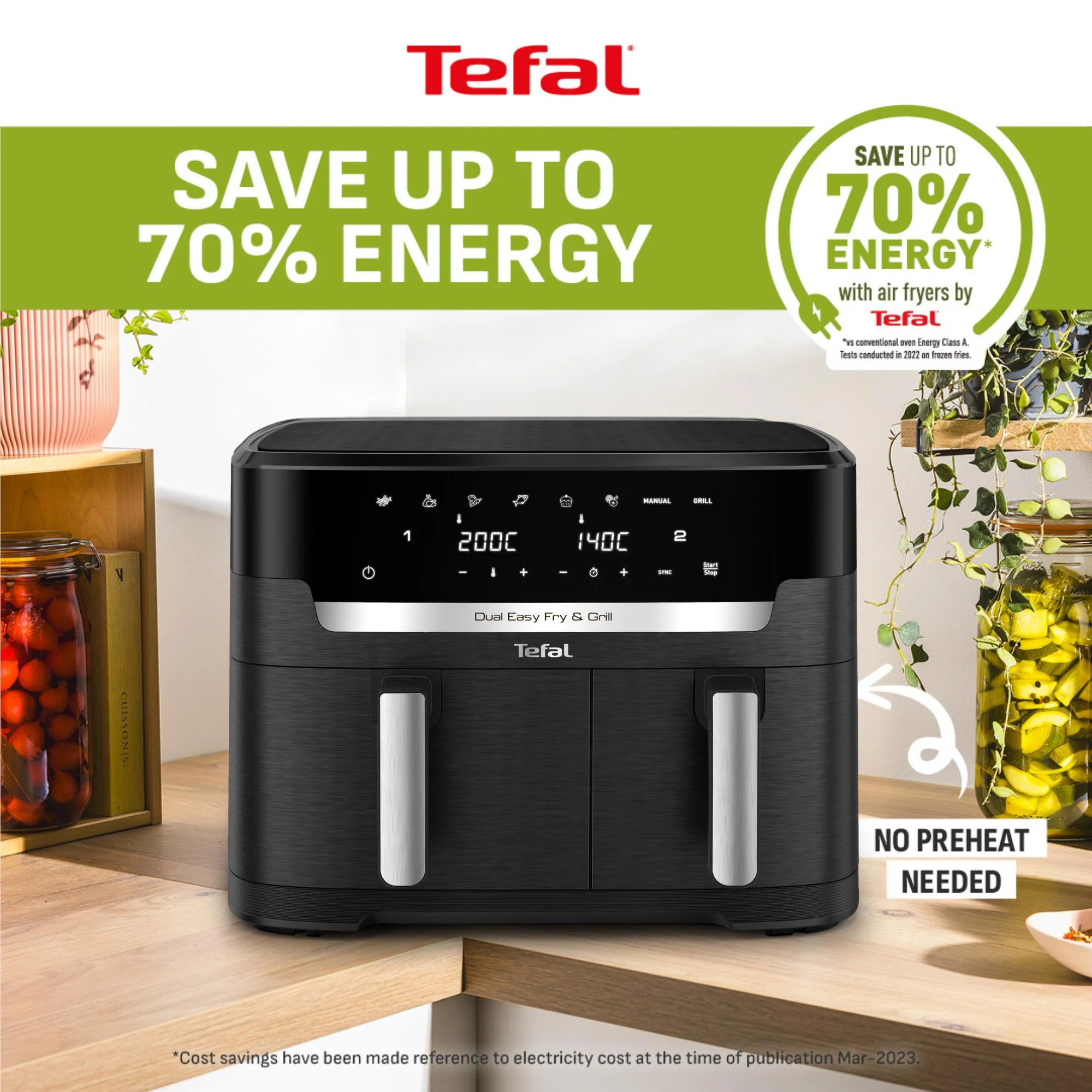 Tefal EY9458 Dual Easy Fry & Grill 11L Air Fryer - Image 10