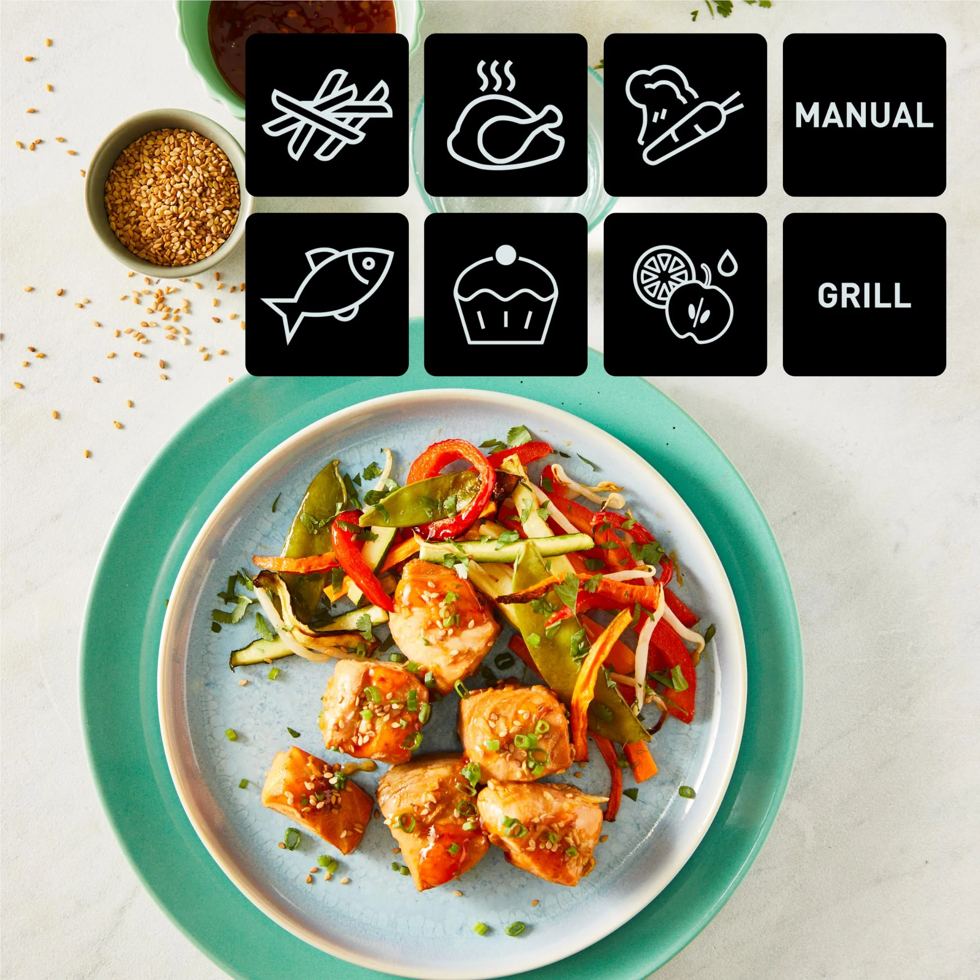 Tefal EY9458 Dual Easy Fry & Grill 11L Air Fryer - Image 9