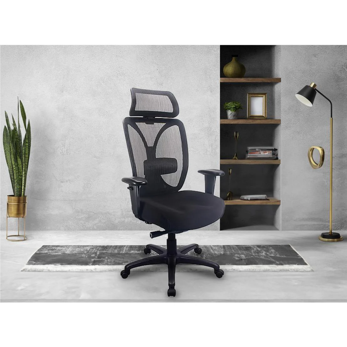TEMPUR TP6450 Mesh Back Fabric Office Chair (Black) - Image 4