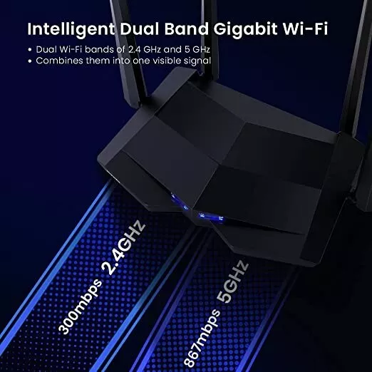 Tenda AC10 AC1200 Smart Dual-Band Gigabit WiFi Router, MU-MIMO, 4 LAN Port - Image 2