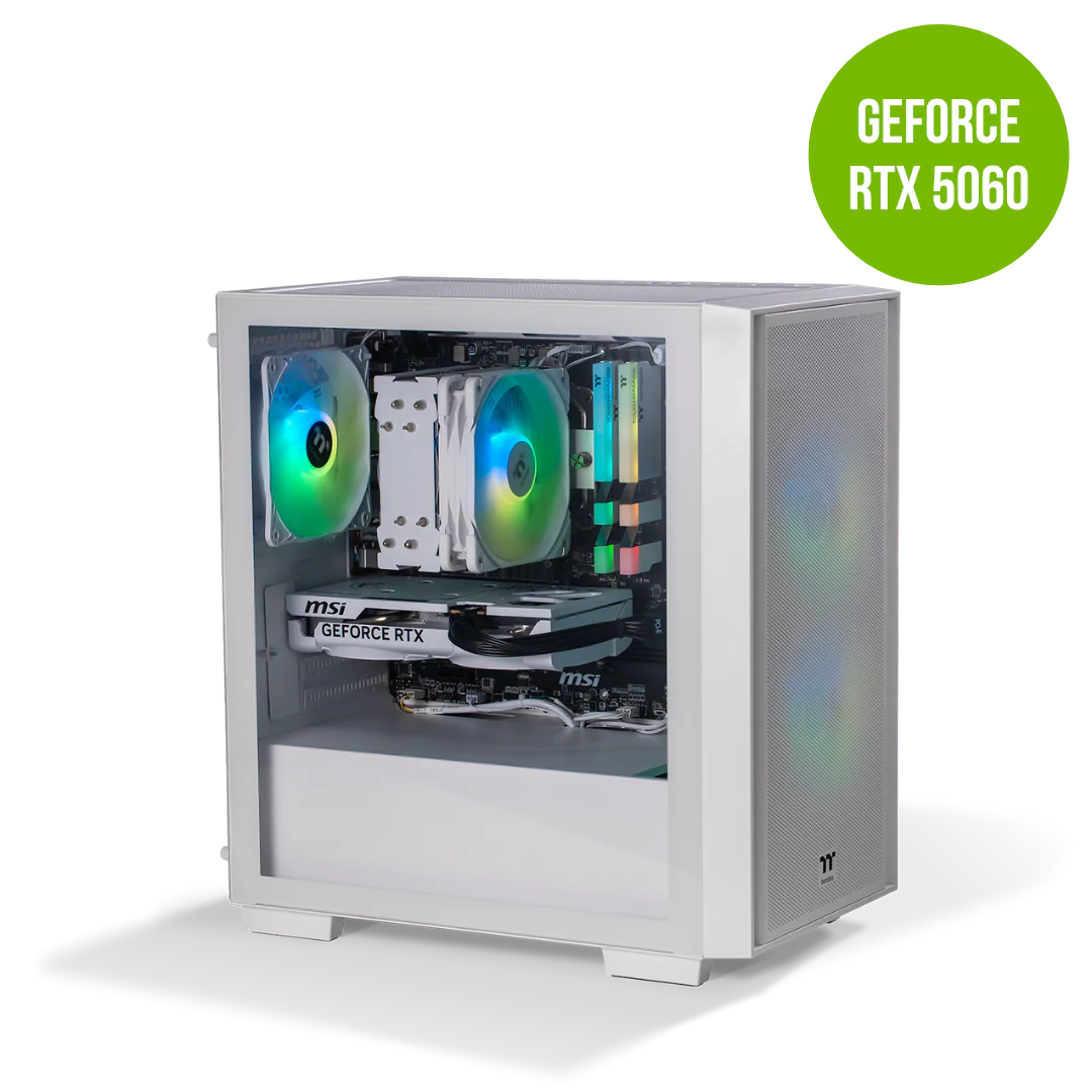 Thermaltake Genesis Ultimate V5 Snow Gaming Desktop PC (AMD 5600 / RTX 5060 / 16GB RAM) - Image 2