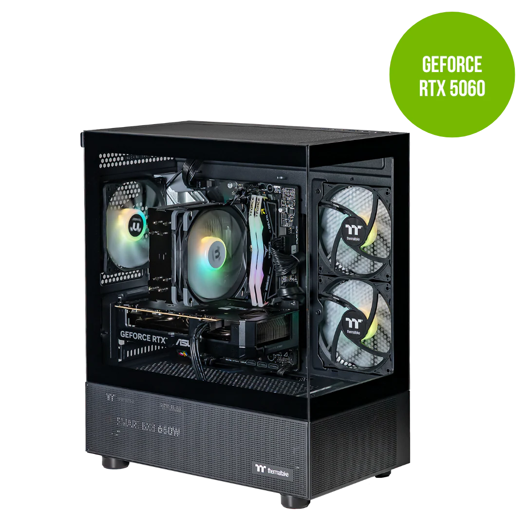 Thermaltake Horizon Elite Gaming Desktop PC (Intel 14400F / RTX 5060 / 32GB RAM) - Black Edition - Image 2