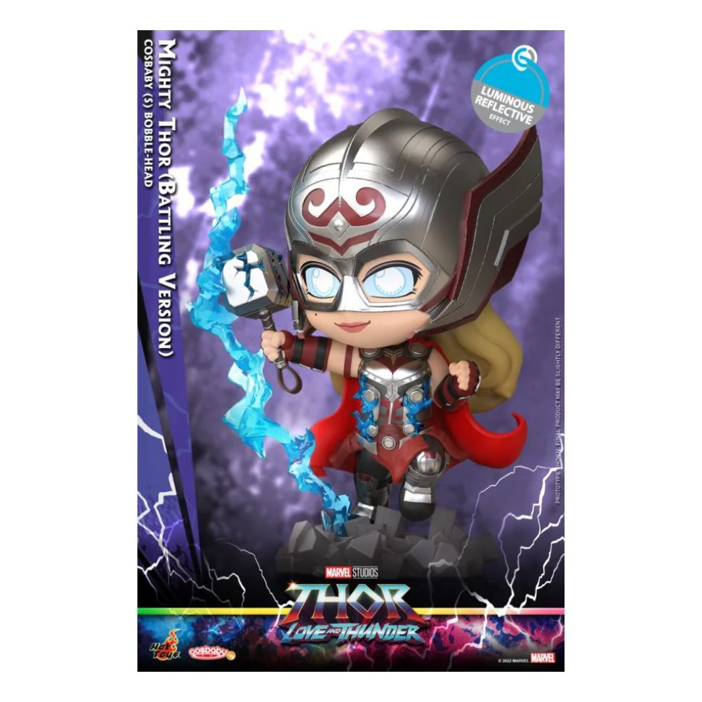 Thor 4 Love and Thunder Mighty Thor Battling Cosbaby Figure Collectable Toy - Image 2