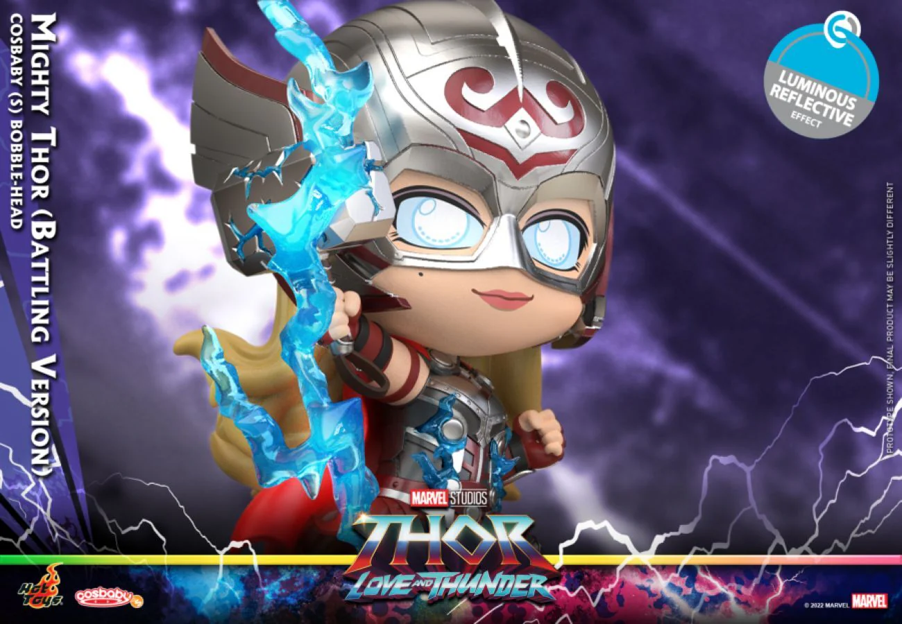 Thor 4 Love and Thunder Mighty Thor Battling Cosbaby Figure Collectable Toy - Image 3