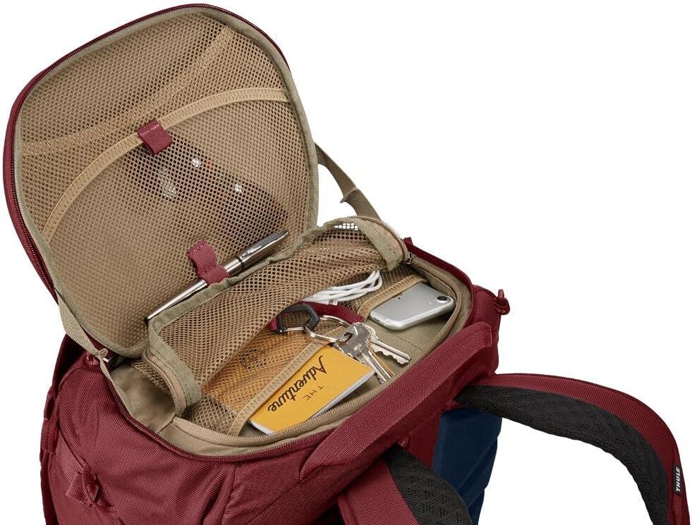Thule 60L Womens 2-in-1 Landmark Adventure Travel Backpack Bag in Dark Bordeaux Red - Image 5