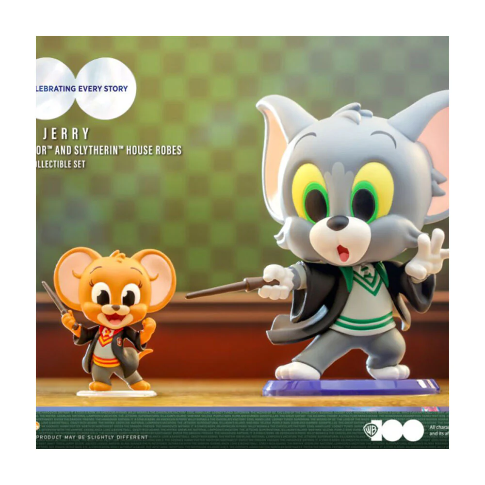 Tom & Jerry in Gryffidor & Slytherin House Robes Cosbaby Figure Toy Set - Image 3