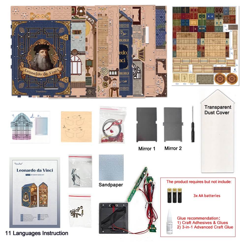Tonecheer Leonardo da Vinci Book Nook Kit - Image 3