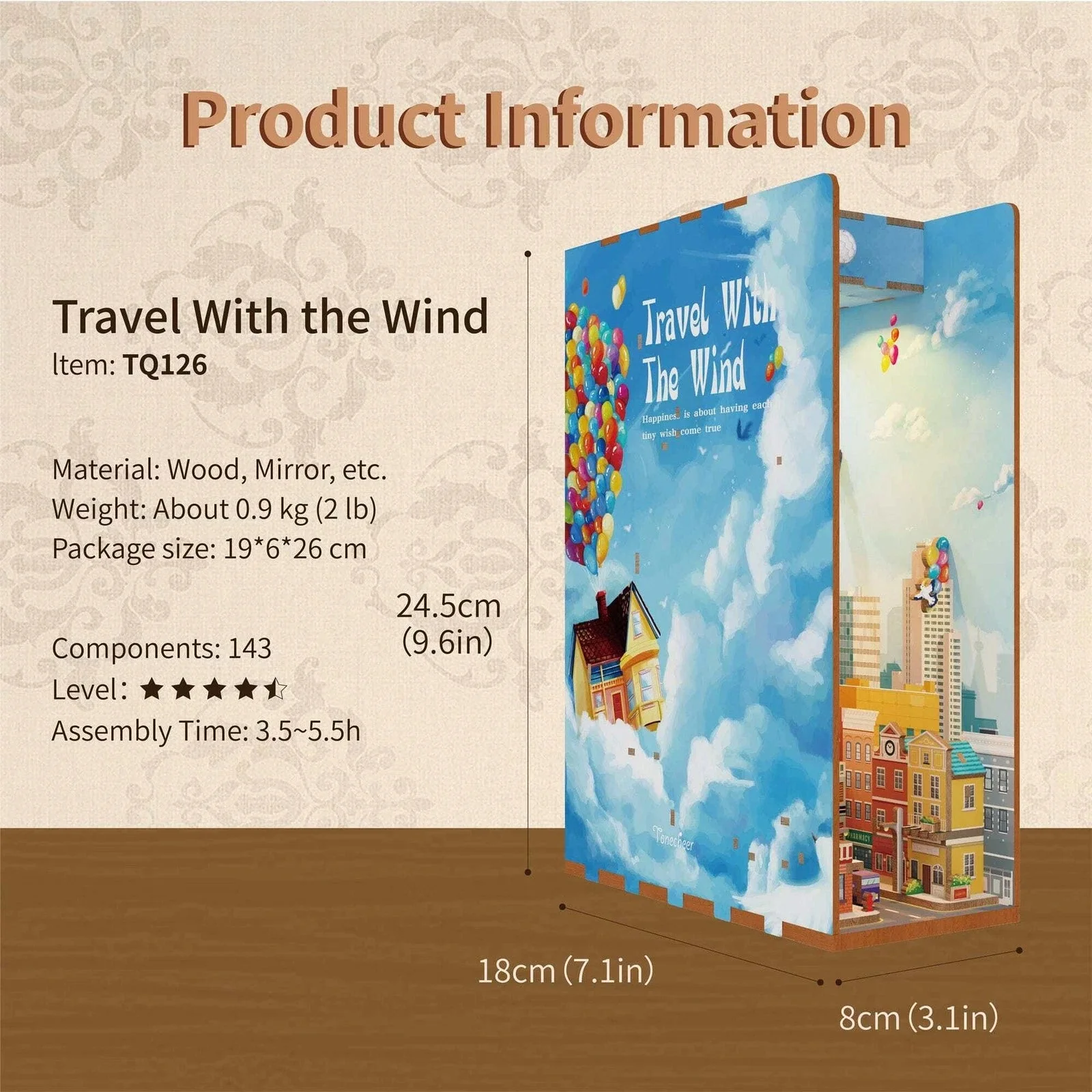 Tonecheer Travel with The Wind Book Nook Kit - Image 3