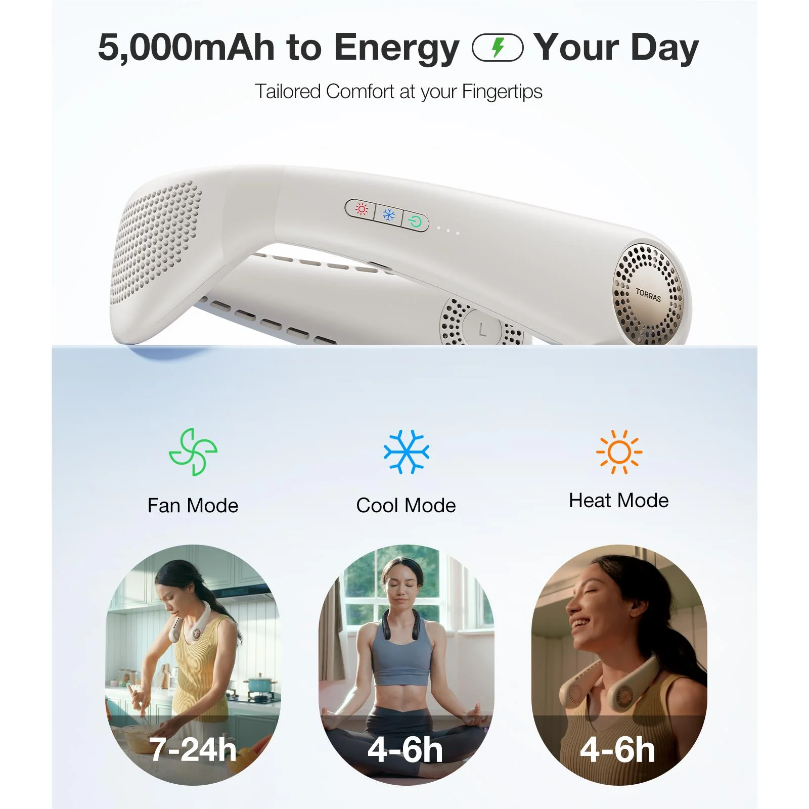 Torras COOLiFY Air Wearable Air Conditioner (Apricot Dune White) - Image 6
