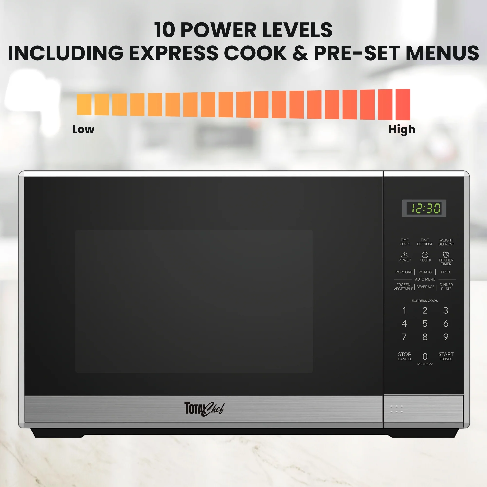 Total Chef 1100W Microwave Oven 34L Black - Image 5