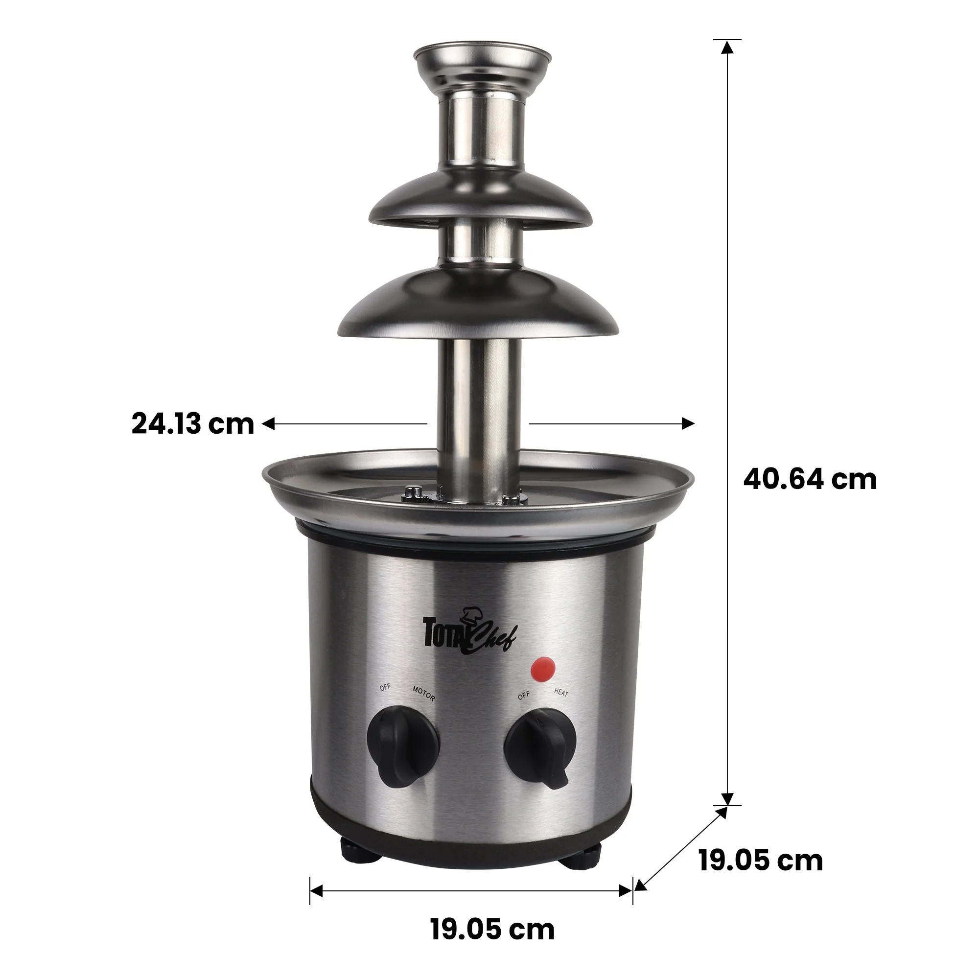 Total Chef 3 Tier Chocolate Fondue Fountain 680g Capacity, Stainless Steel - Image 7