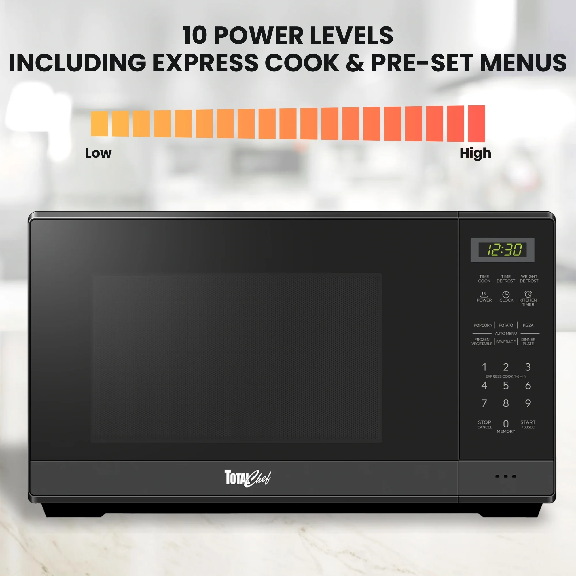 Total Chef 700W Microwave Oven 20L Black - Image 4