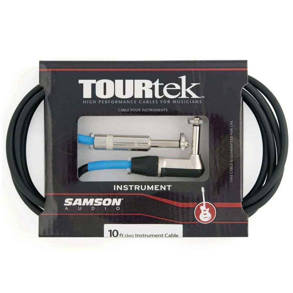 TourTek 3.05m Male Instrument Cable w/ L-Jack Connector (Black) - Image 2