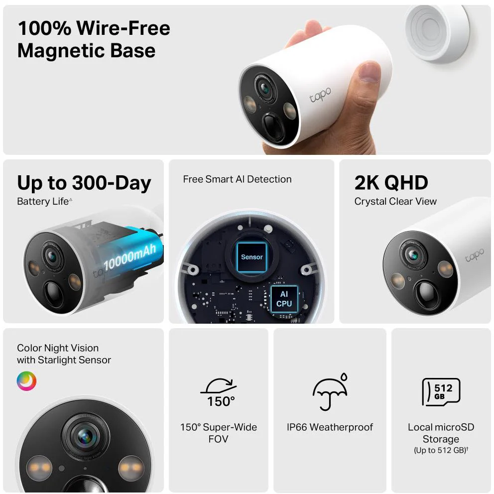 TP-Link Tapo 2K Smart Wire-Free Security Camera - Image 4